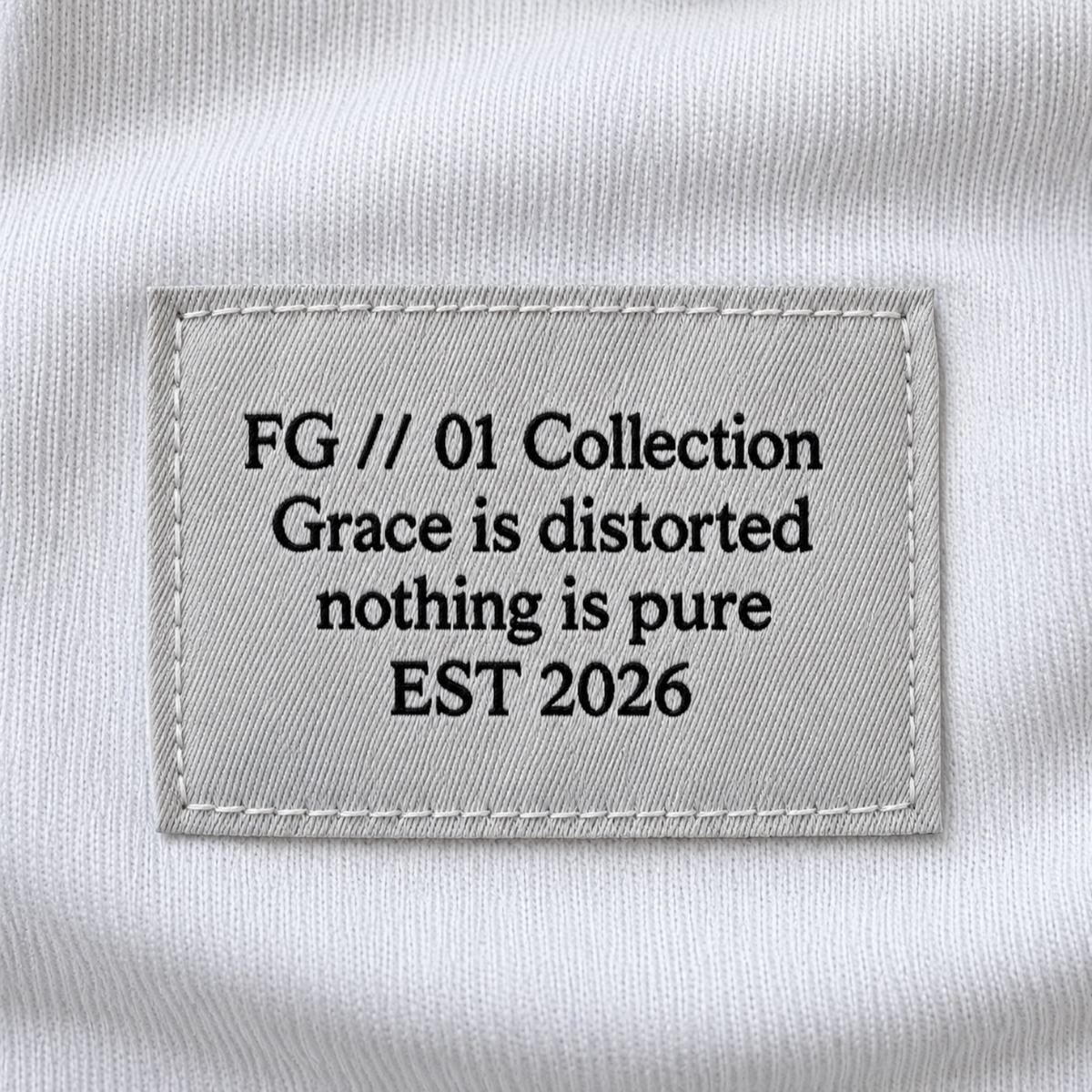FG // 01 Distorted Logo T-Shirt — White